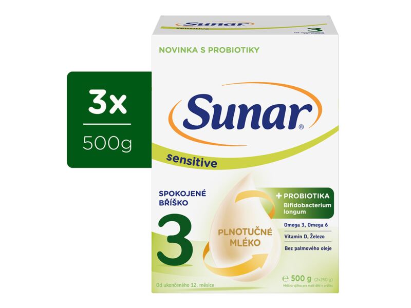 Sunar Sensitive 3 od 12 měsíců 3x500 g