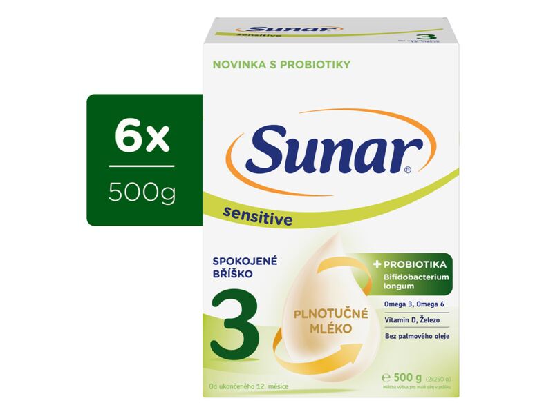 Sunar Sensitive 3 od 12 měsíců 6x500 g