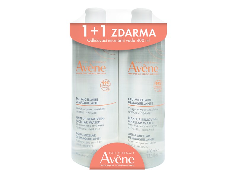 Avene Odličovací micelární voda DUO 2x400 ml 