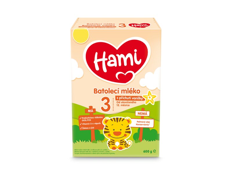Hami 3 s příchutí vanilky batolecí mléko 12- 24 měsíců 600 g