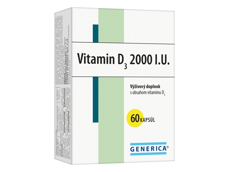 Vitamin D3 2000 I.U. Generica 60 kapslí