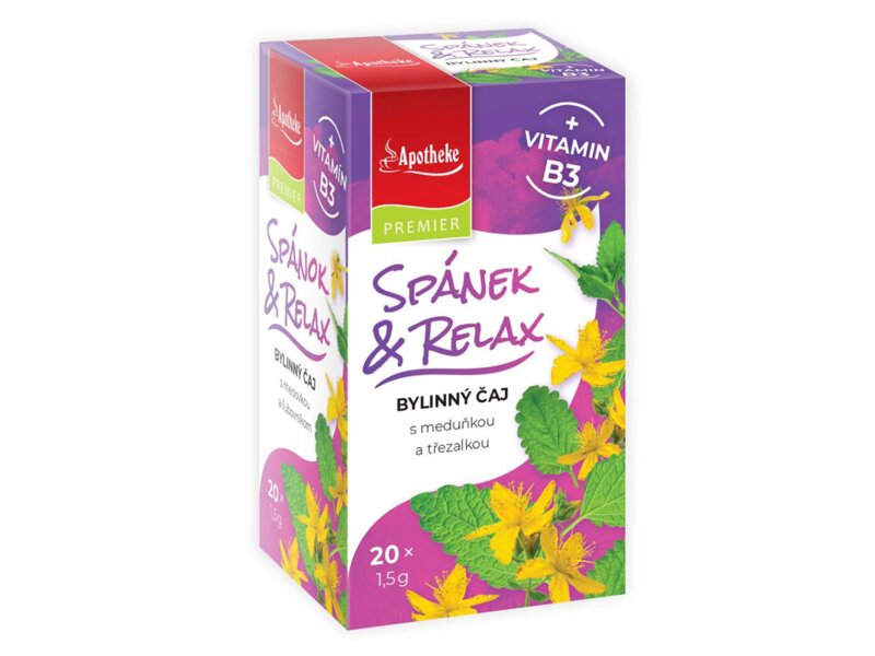 Apotheke Spánek a Relax čaj + vitamin B3 nálevové sáčky 20x1,5 g