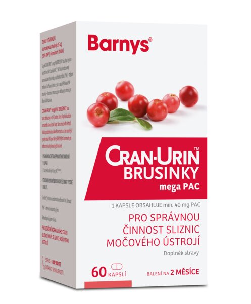 Barnys Cran-Urin megaPAC brusinky 60 kapslí