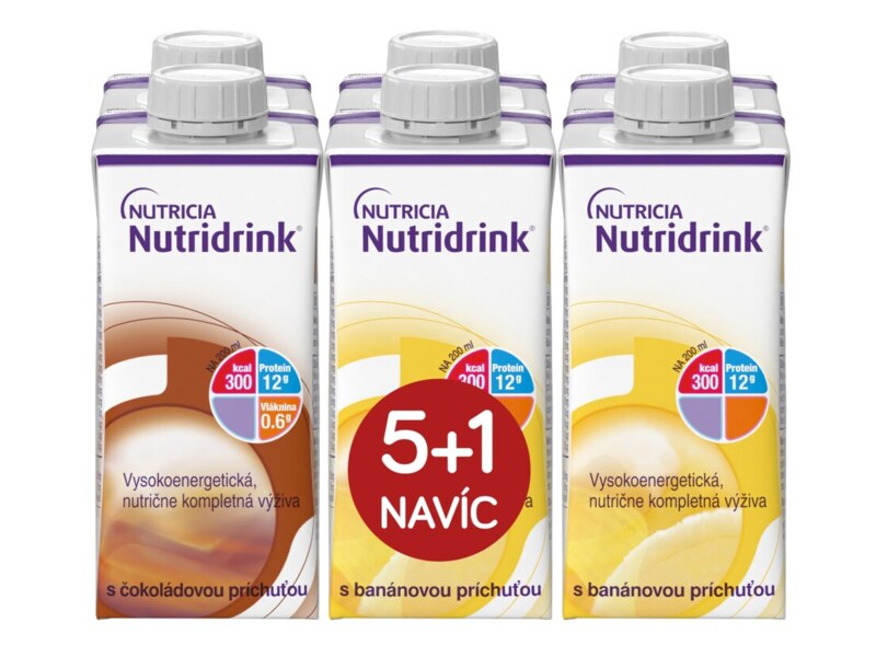 Nutridrink balíček 5+1 (čokoláda+banán) 6x200 ml
