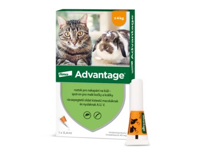 Advantage Spot-on pro malé kočky a králíky 1x0,4 ml Advantage Spot-on pro malé kočky a králíky 1x0,4 ml