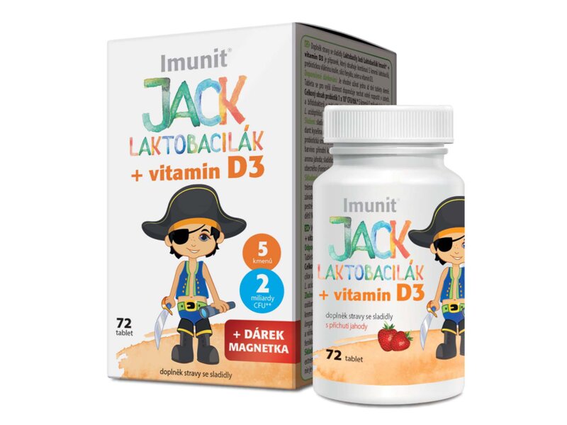 Laktobacily Jack Laktobacilák Imunit + vitamin D3 72 tablet