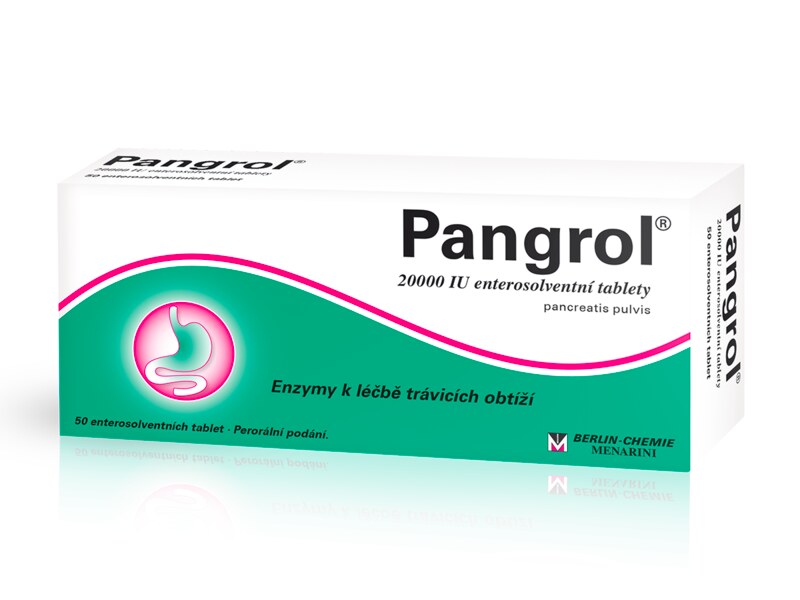 Pangrol 20000 IU 50 enterosolventních tablet Pangrol 20000 IU 50 enterosolventních tablet