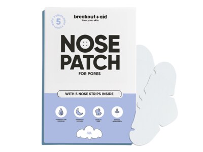Breakout+aid Čisticí náplasti na rozšířené póry na nose 5 ks