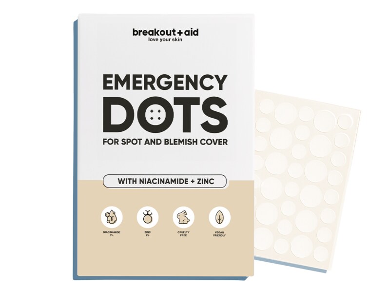 Breakout+aid Náplasti na akné s niacinamidem a zinkem 72 ks
