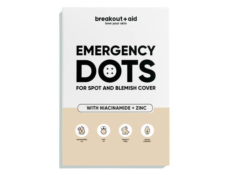 Breakout+aid Náplasti na akné s niacinamidem a zinkem 72 ks