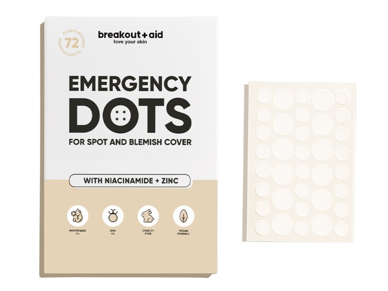 Breakout+aid Náplasti na akné s niacinamidem a zinkem 72 ks