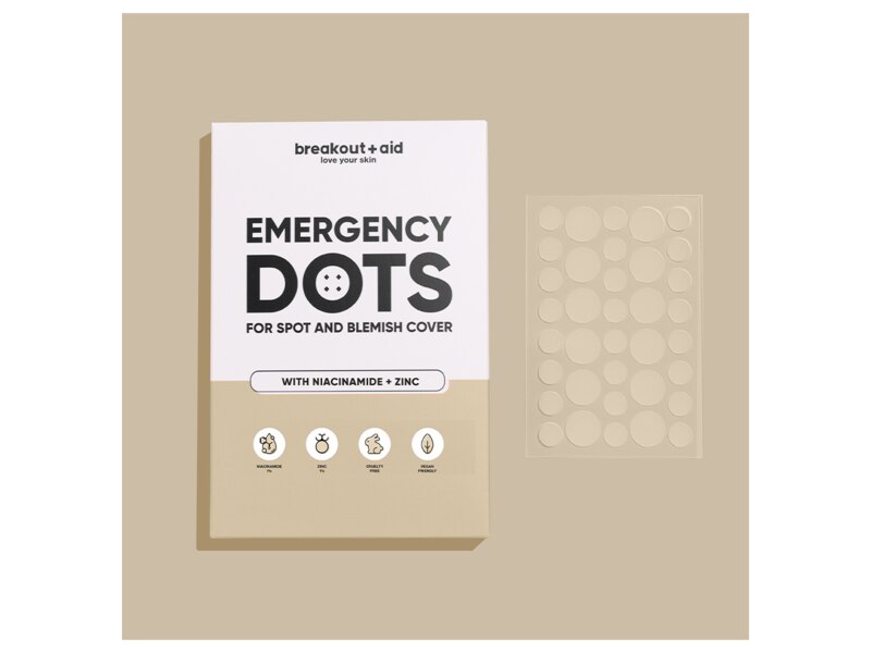 Breakout+aid Náplasti na akné s niacinamidem a zinkem 72 ks