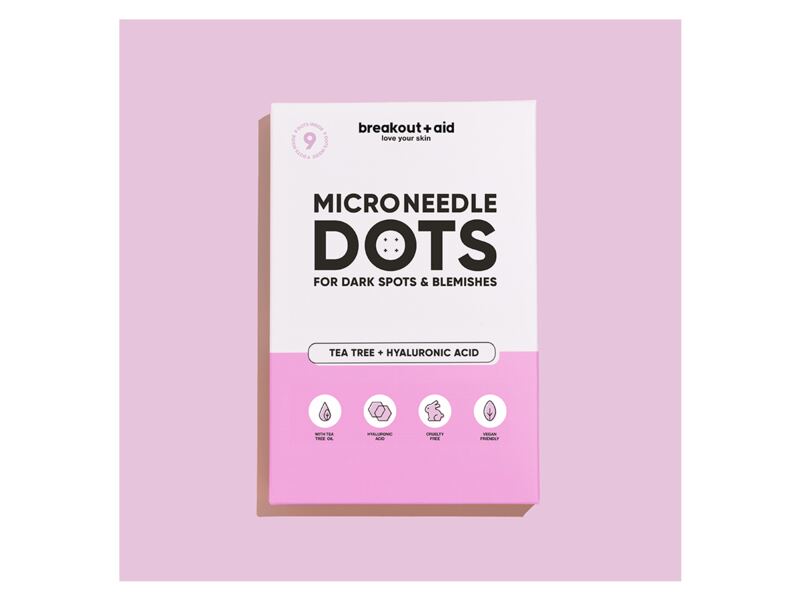 Breakout+aid Náplasti s mikrojehličkami na skvrny po akné 9 ks