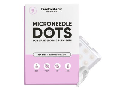 Breakout+aid Náplasti s mikrojehličkami na skvrny po akné 9 ks Breakout+aid Náplasti s mikrojehličkami na skvrny po akné 9 ks