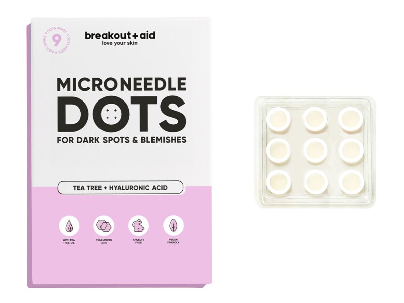 Breakout+aid Náplasti s mikrojehličkami na skvrny po akné 9 ks