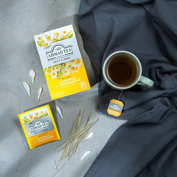 Ahmad Tea Camomile and Lemongrass nálevové sáčky 20x1,5 g Ahmad Tea Camomile and Lemongrass nálevové sáčky 20x1,5 g