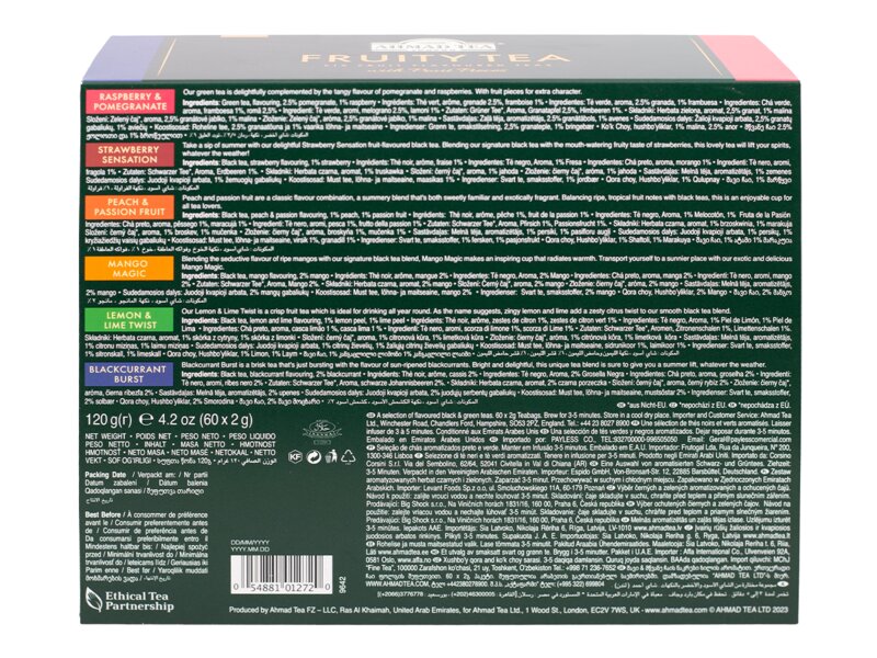 Ahmad Tea Fruity Tea Collection nálevové sáčky 60x2 g papírová kazeta 