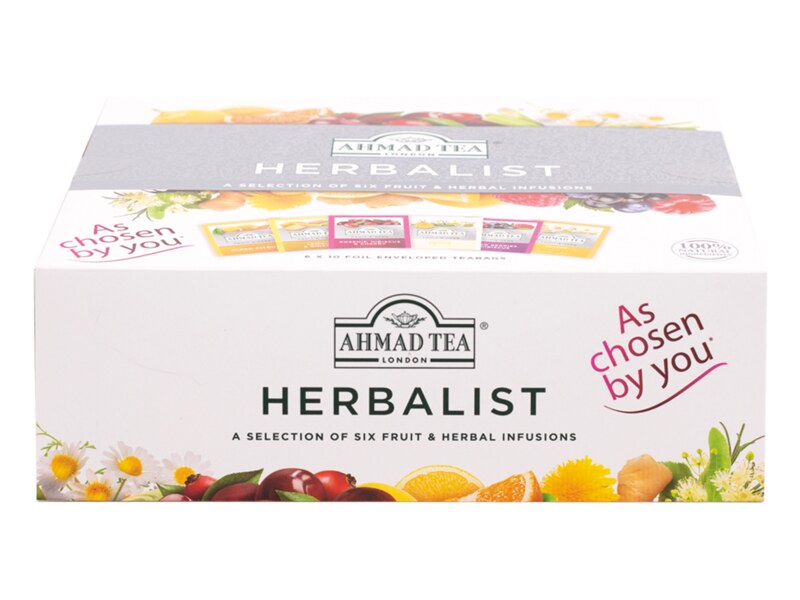 Ahmad Tea Herbalist nálevové sáčky 10x1,5g, 50x2g g papírová kazeta Ahmad Tea Herbalist nálevové sáčky 10x1,5g, 50x2g g papírová kazeta