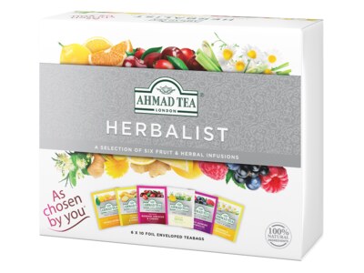 Ahmad Tea Herbalist nálevové sáčky 10x1,5g, 50x2g g papírová kazeta 