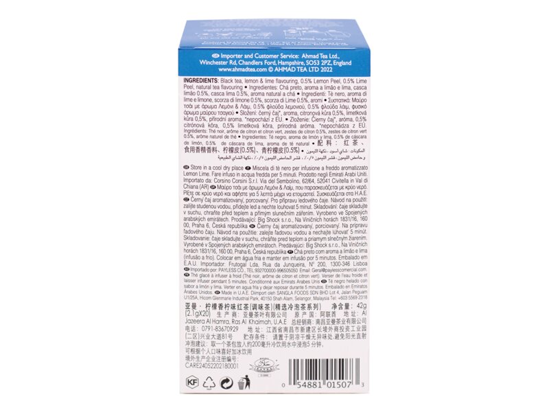 Ahmad Tea Lemon and Lime Cold Brew nálevové sáčky 20x2,1 g