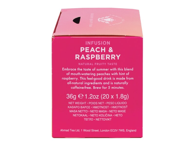 Ahmad Tea Raspberry and Peach nálevové sáčky 20x1,8 g Ahmad Tea Raspberry and Peach nálevové sáčky 20x1,8 g