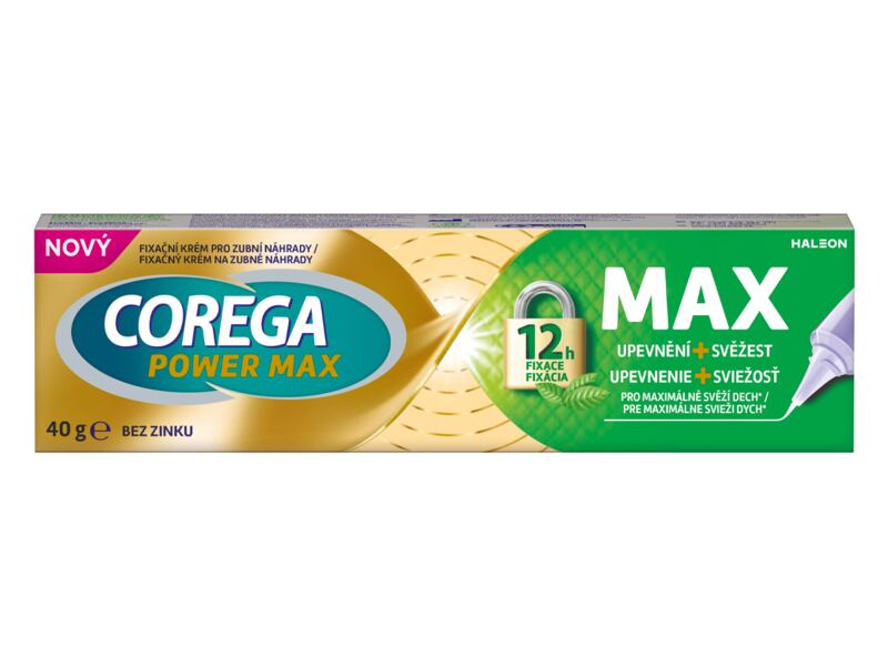 Corega Power Max Upevnění + Svěžest fixační krém 40 g Corega Power Max Upevnění + Svěžest fixační krém 40 g