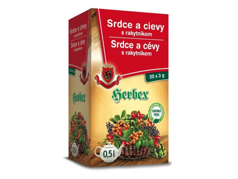 Herbex Srdce a cévy s rakytníkem nálevové sáčky 20x3 g