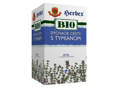 Herbex BIO Dýchací cesty s tymiánem nálevové sáčky 20x1,2 g