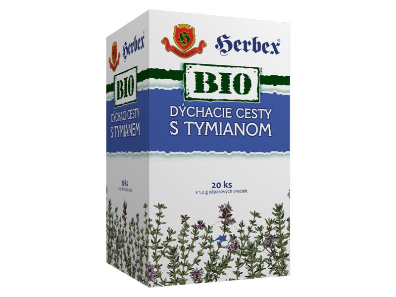 Herbex BIO Dýchací cesty s tymiánem nálevové sáčky 20x1,2 g Herbex BIO Dýchací cesty s tymiánem nálevové sáčky 20x1,2 g