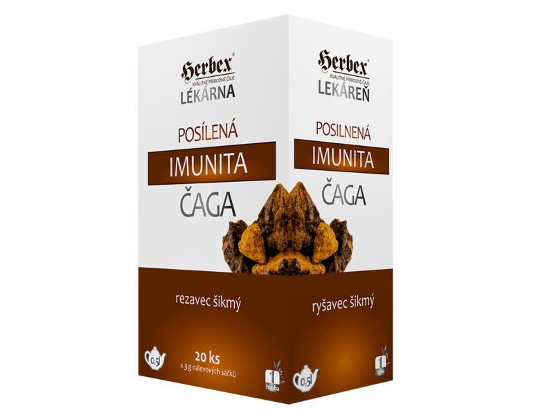 Herbex Lékárna Posílená imunita Čaga nálevové sáčky 20x3 g Herbex Lékárna Posílená imunita Čaga nálevové sáčky 20x3 g