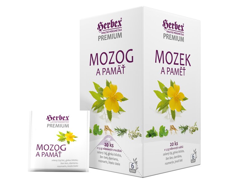 Herbex Mozek a paměť nálevové sáčky 20x1,5 g Herbex Mozek a paměť nálevové sáčky 20x1,5 g