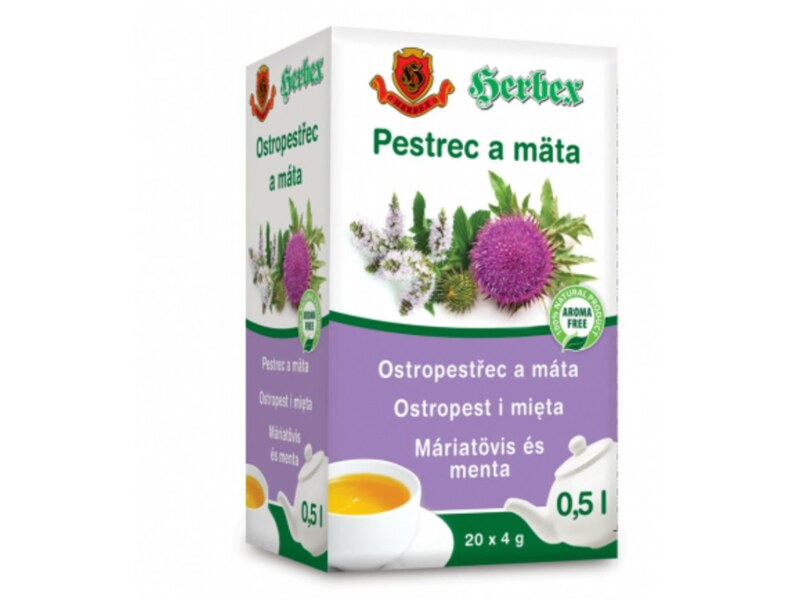 Herbex Ostropestřec a máta nálevové sáčky 20x4 g