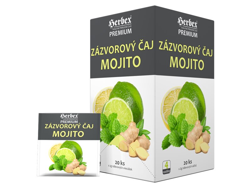 Herbex Zázvorový čaj Mojito nálevové sáčky 20x2 g