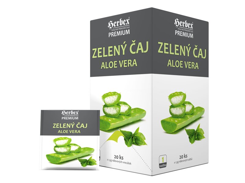 Herbex Zelený čaj s Aloe vera nálevová sáčky 20x1,5 g