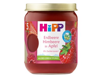 HiPP BIO Jablka s jahodami a malinami 4/6m 160 g