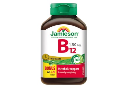 Jamieson Vitamín B12 1200 mcg 80 tablet s postupným uvolňováním