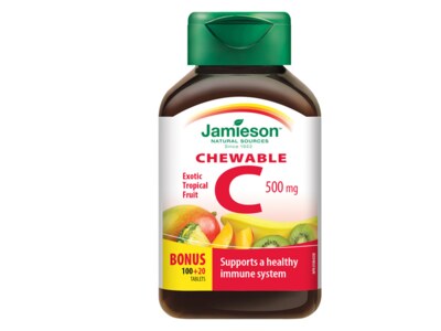 Jamieson Vitamín C 500 mg tropické ovoce 120 cucacích tablet