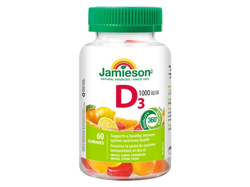 Jamieson Vitamín D3 1000 IU 60 želatinových pastilek