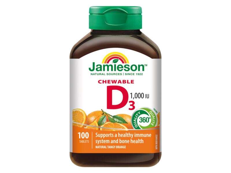 Jamieson Vitamín D3 1000 IU pomeranč 100 cucacích tablet