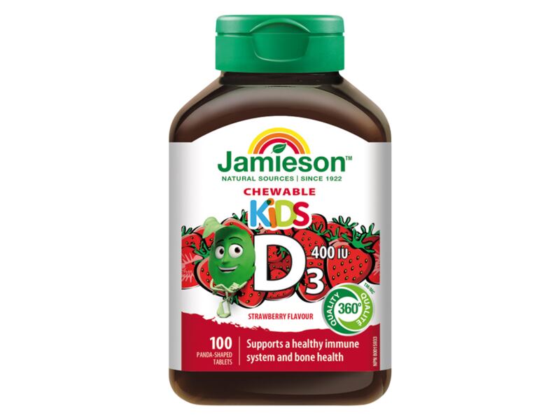 Jamieson Vitamín D3 Kids jahoda 100 cucacích tablet