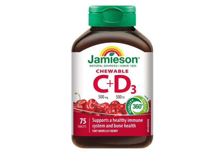 Jamieson Vitamíny C a D3 třešen 75 cucacích tablet