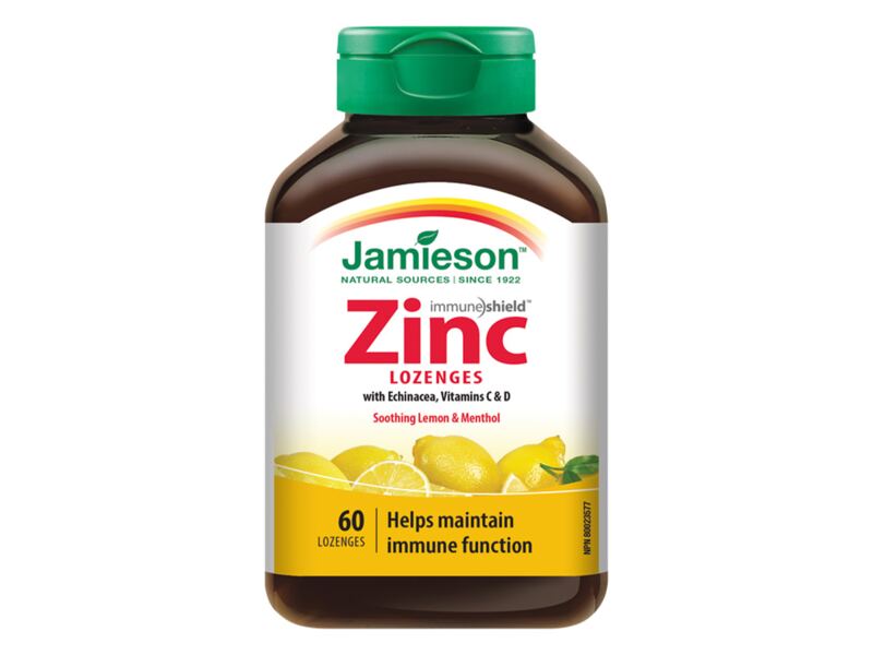 Jamieson Zinek, vitamín C + D3 příchuť citron-máta 60 pastilek