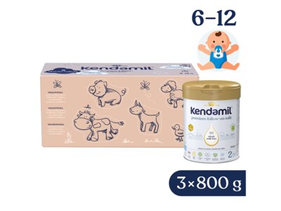 Kendamil Premium 2 HMO+ balení s dárkem 3x800 g