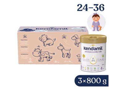 Kendamil Premium 4 HMO+balení s dárkem 3x800 g
