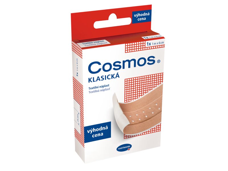 Cosmos Klasická Textilní náplast 1 m x 6 cm Cosmos Klasická Textilní náplast 1 m x 6 cm