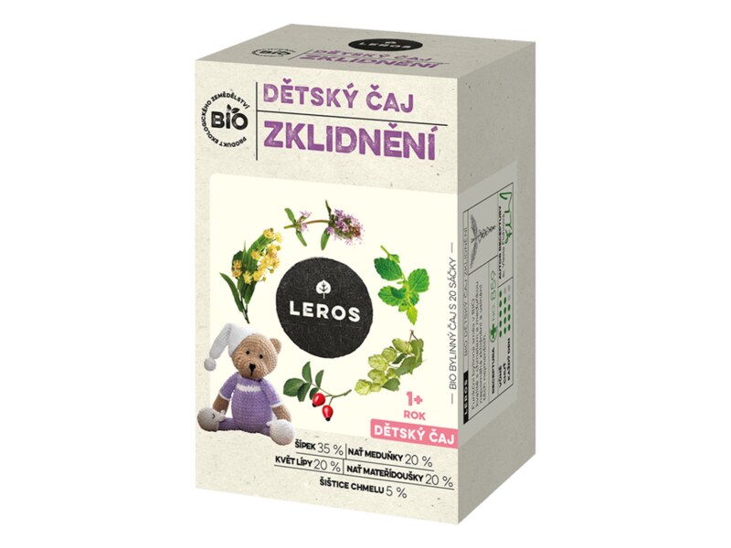 Leros Dětský čaj Zklidnění 1r+ BIO nálevové sáčky 20x1,8 g