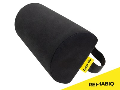 Rehabiq Bederní opěrka půlválec černá 28x9 cm