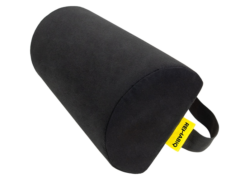 Rehabiq Bederní opěrka půlválec černá 28x9 cm