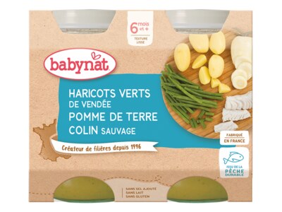 Babybio Brambory, fazolky, treska 6m+ 2x200 g