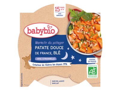 Babybio Večerní menu sladký brambor, mrkev, cuketa 15m+ 260 g